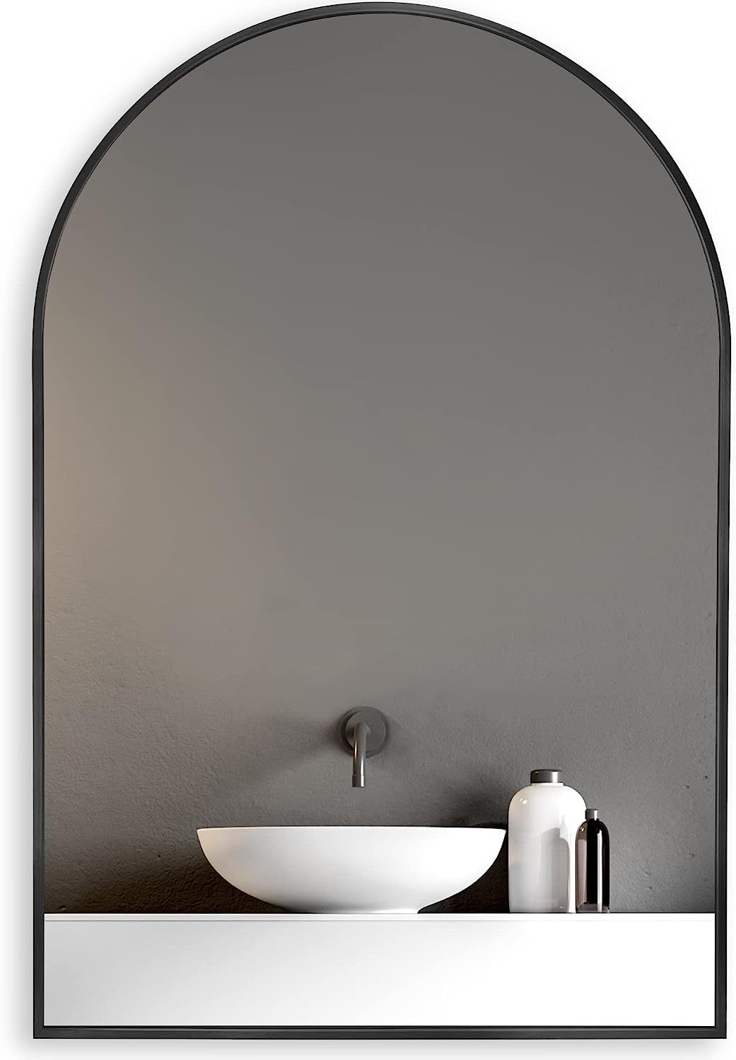 Black 20x30 Inch Metal Arch Mirror