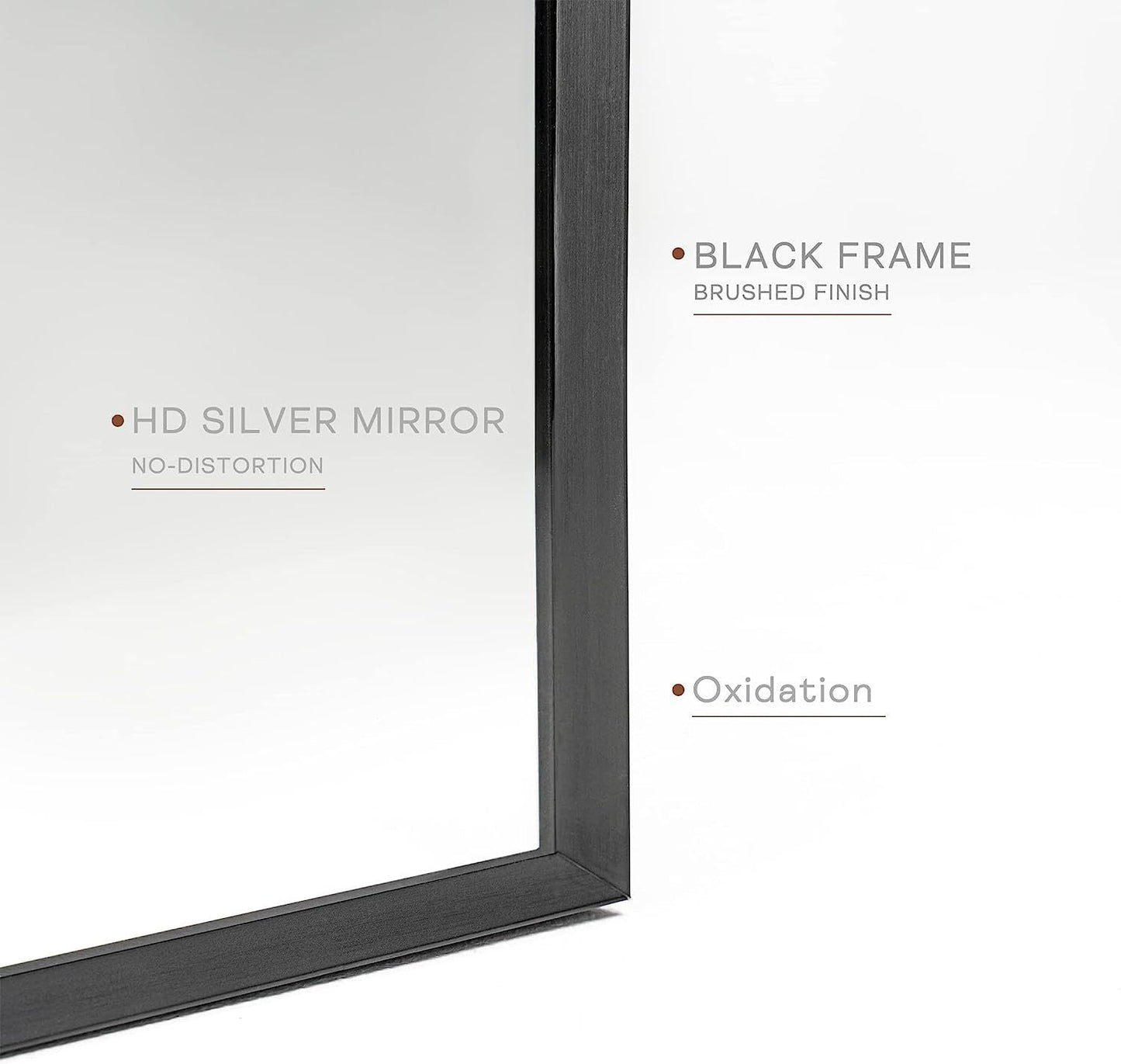 Black 20x30 Inch Metal Arch Mirror