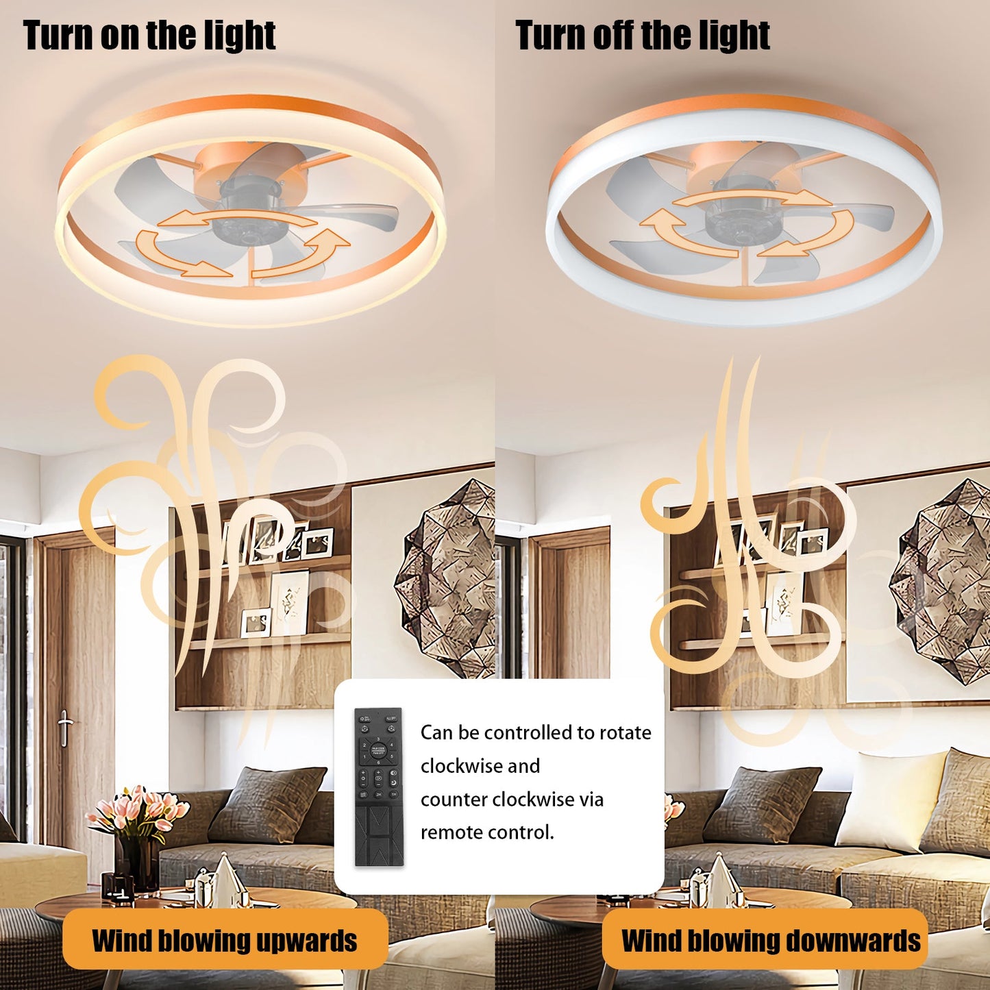 Ceiling Fan with Dimmable Lights