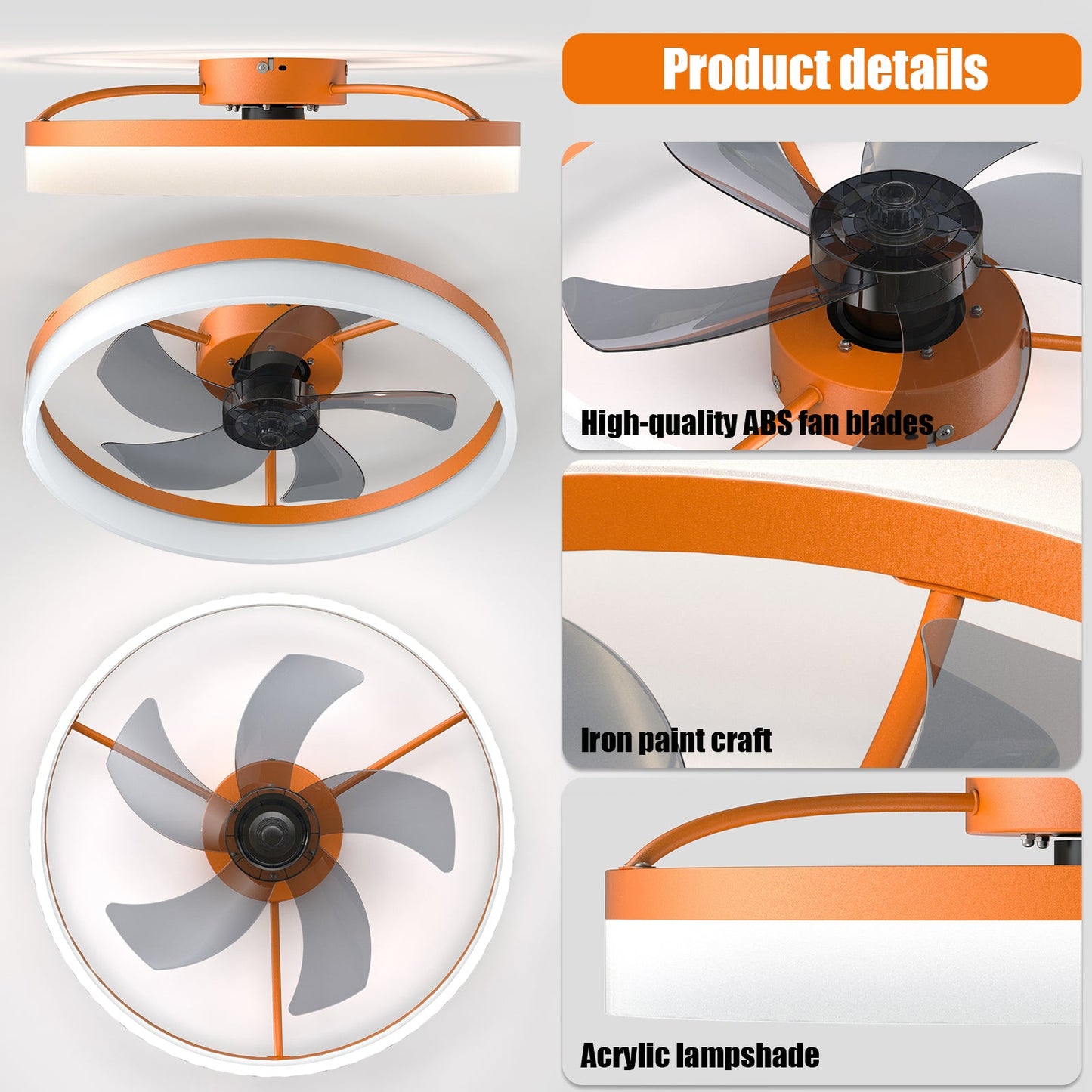 Ceiling Fan with Dimmable Lights