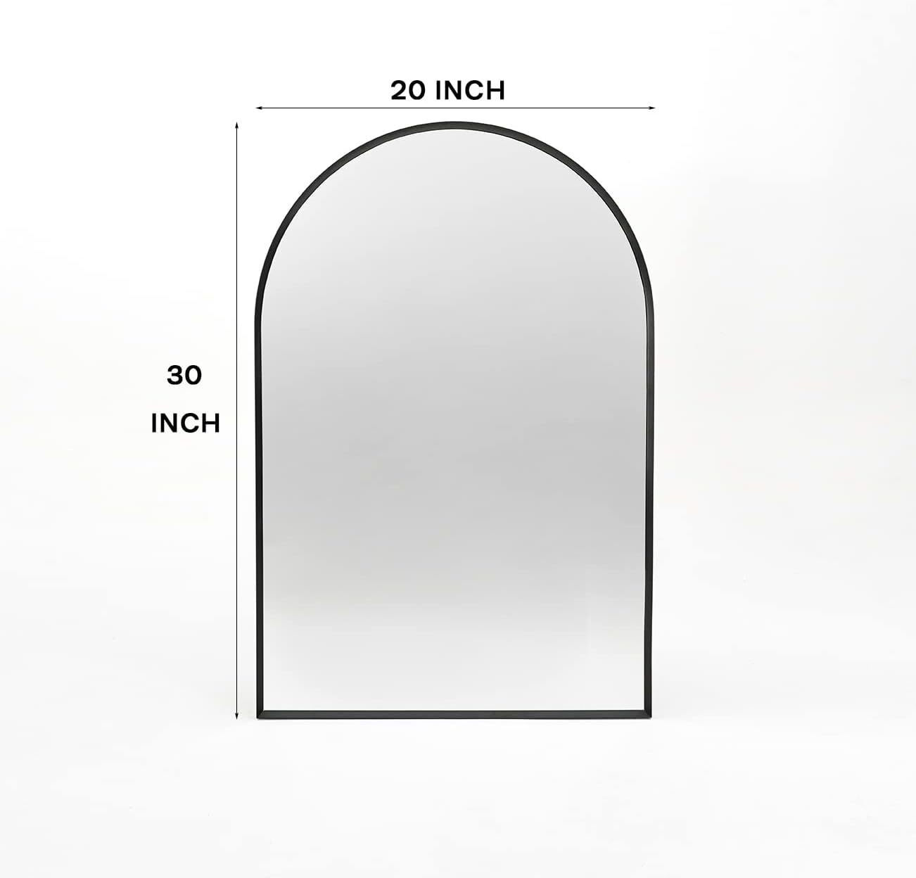 Black 20x30 Inch Metal Arch Mirror