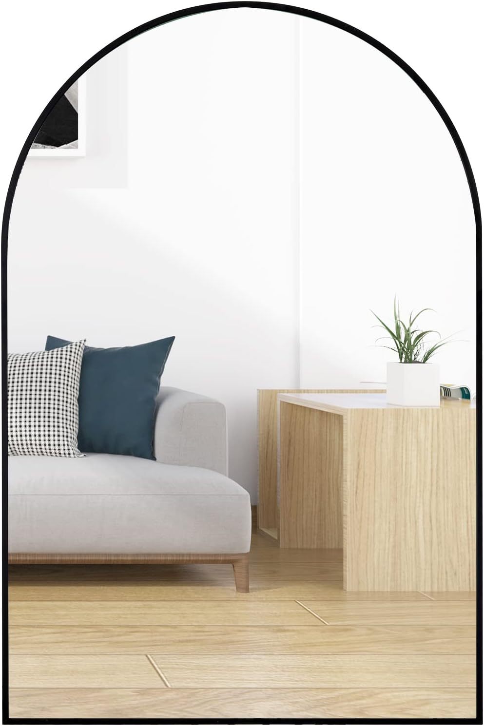 Black 20x30 Inch Metal Arch Mirror