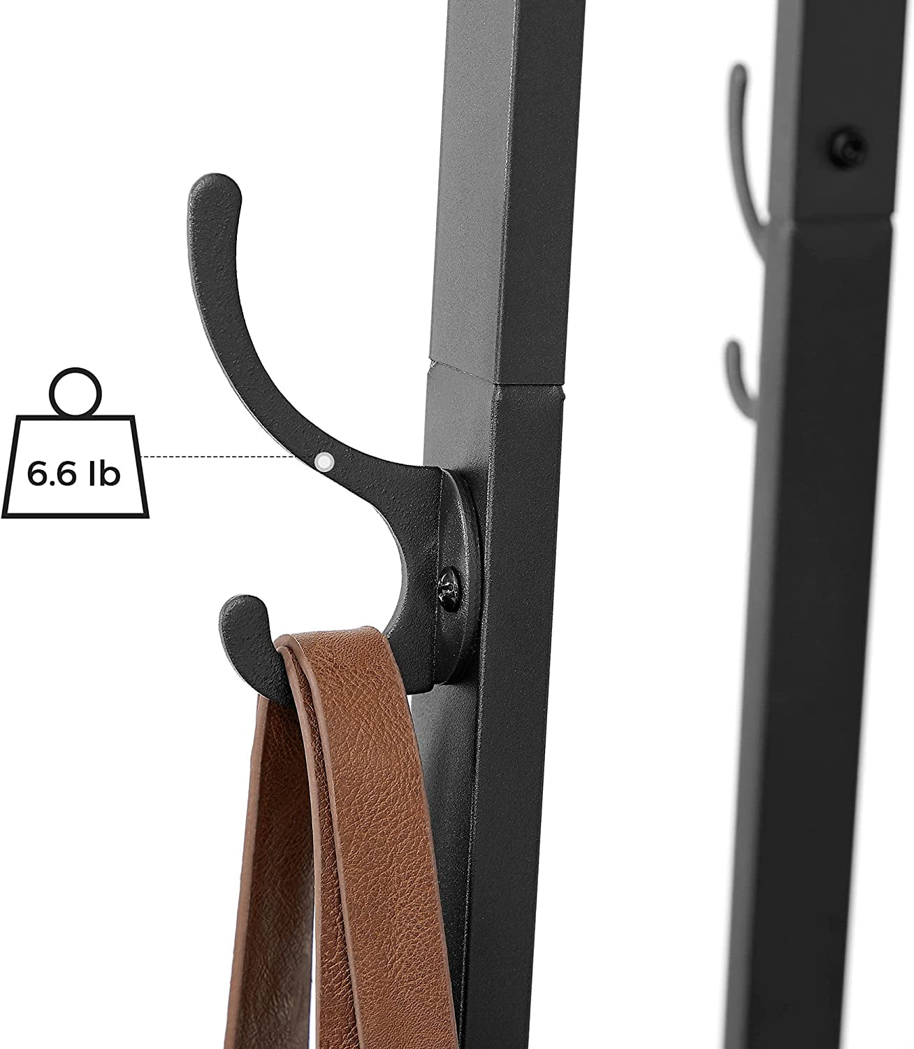 ALINRU Coat Rack with 3 Shelves, Stand with Hooks for Scarves, Bags & Umbrellas